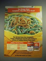 2000 Campbell&#39;s Soup Ad - Green Bean Casserole - M&#39;m! M&#39;m! Good - £14.61 GBP