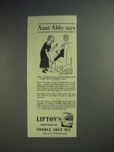 1942 Lipton's Continental Noodle Soup Mix Ad - Aunt Abby - After Woman Marries - $18.49