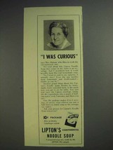 1943 Lipton's Continental Noodle Soup Ad - Curious - $18.49