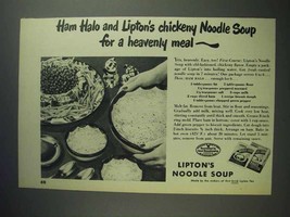 1946 Lipton's Noodle Soup Ad - Ham Halo - $18.49