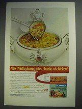 1964 Knorr Chunk Chicken Noodle Soup Mix Ad - Plump, juicy chunks - $18.49