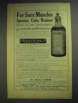 1914 Absorbine, Jr Liniment Ad - For Sore Muscles - £14.55 GBP