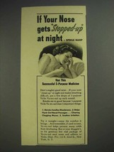 1941 Vick's Va-tro-nol Ad - If Nose Gets Stopped-up - £14.78 GBP