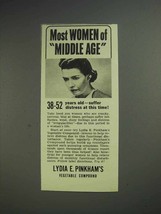 1942 Lydia E Pinkham's Compound Ad - Women Middle Age - £14.78 GBP