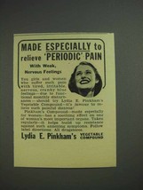 1943 Lydia E. Pinkham's Compound Ad - Periodic Pain - £14.78 GBP