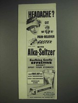 1953 Alka-Seltzer Tablets Ad - Headache? - Speedy! - $18.49