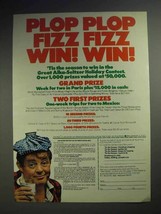 1977 Alka-Seltzer Ad - Plop Plop Fizz Fizz Win Win - $18.49