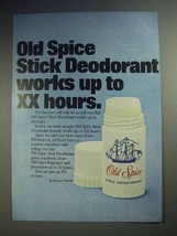 1977 Old Spice Deodorant Ad - Works Up To XX Hours - $18.49