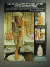 1977 Johnson's Baby Lotion Ad - Use in Grown-up Ways - $18.49