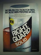 1981 Gillette Right Guard Solid Deodorant Ad - £15.01 GBP