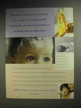 1998 Johnson&#39;s Baby Shampoo Ad - Mild for Newborns - £14.54 GBP
