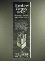 1972 Max Factor Geminesse Lipstick Ad - Superiority - $18.49