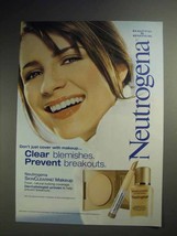 2003 Neutrogena SkinClearing Makeup Ad - £14.55 GBP