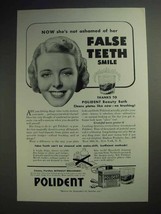 1941 Polident Ad - She&#39;s Not Ashamed of Her Smile - £14.78 GBP