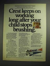 1980 Crest Toothpaste Ad - Keeps On Working Long After - £14.78 GBP