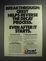 1983 Crest Toothpaste Ad - Helps Reverse Decay Process - £14.53 GBP