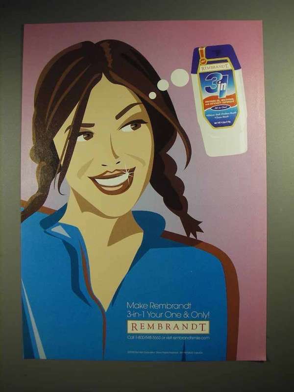 Primary image for 2003 Rembrandt 3-in-1 Toothpaste Ad - One and Only
