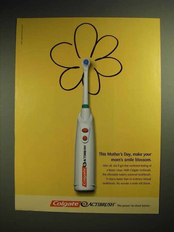 2001 Colgate Actibrush Toothbrush Ad - Smile Blossom - $18.49