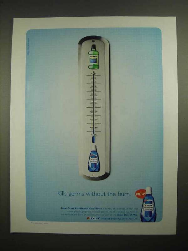 2005 Crest Pro-Health Oral Rinse Ad - Kills Germs - $18.49