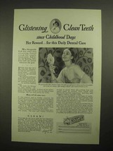 1928 Colgate's Ribbon Dental Cream Toothpaste Ad - Glistening Clean Teeth - $18.49