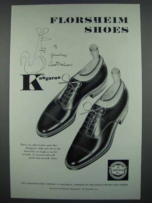 1954 Florsheim Shoes Ad - Genuine Australian Kangaroo - $18.49