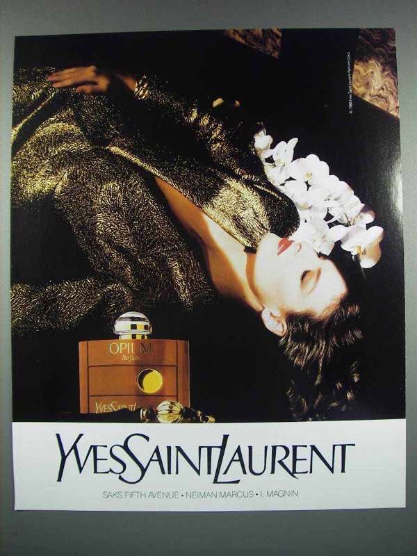 1988 Yves Saint Laurent Opium Perfume Ad - $18.49