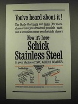 1963 Schick Stainless Steel Razor Blade Ad - £14.44 GBP
