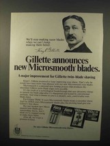 1979 Gillette Microsmooth Razor Blades Ad - $18.49