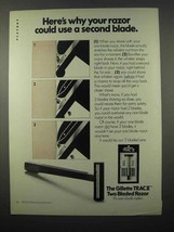 1972 Gillette Trac II Razor Ad - Use a Second Blade - $18.49