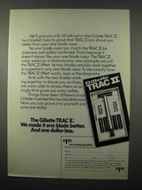 1973 Gillette Trac II Razor Ad - One Blade Better - $18.49