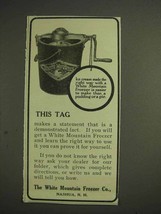 1914 White Mountain Freezer Ice Cream Ad - This Tag - $18.49