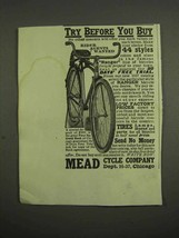1917 Mead Ranger Bicycle Ad - Try before You Buy - £14.48 GBP