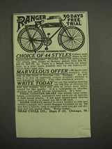 1917 Mead The Ranger Bicycle Ad - Choice of 44 Styles - $18.49