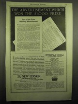 1918 New Edison Phonograph Ad - Advertisment Won - £14.55 GBP