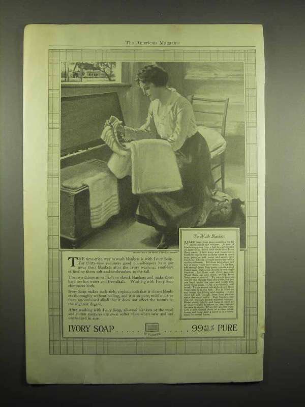 1918 Ivory Soap Ad - To Wash Blankets - $18.49