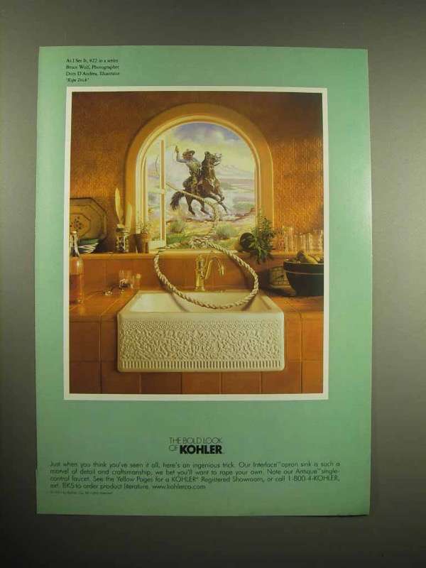 Primary image for 1998 Kohler Sink & Faucet Ad - The Bold Look