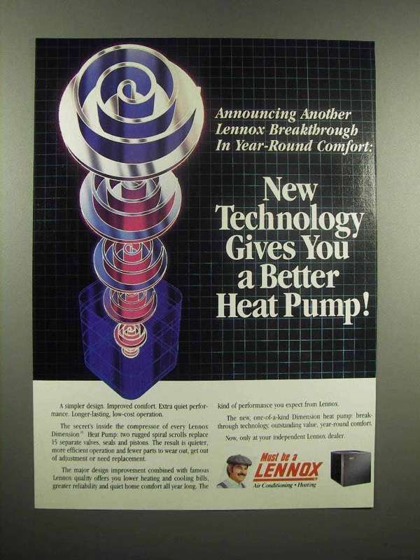 1991 Lennox Dimension Heat Pump Ad - Better - $18.49