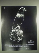 1987 Baccarat Crystal Bird Ad - Monarchs, Luminaries - $18.49