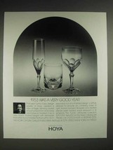 1987 Hoya Aurora Drinkware Crystal Ad - A Good Year - £14.77 GBP