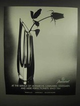 1986 Baccarat Crystal Vase Ad - At Service of Monarchs - $18.49