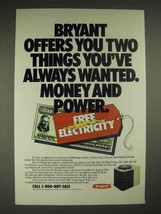 1985 Bryant Heat Pump Ad - Offers Money and Power - £14.54 GBP