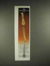 1985 Baume &amp; Mercier 18k Gold Bracelet Watch Ad - $18.49