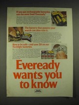1977 Eveready Rechargeable Batteries Ad - $18.49