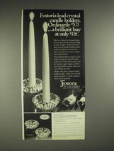 1975 Fostoria Lead Crystal Candle Holders Ad - £14.78 GBP