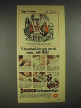 1953 3M Scotch Cellophane Tape Ad - Tape it Easy - £14.77 GBP