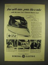1951 General Electric Steam and Dry Iron Ad - Iron With Ease - $18.49