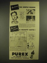 1940 Purex Bleach Ad - For Linens The Gentle Bleach - $18.49