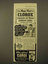 1941 Clorox Bleach Ad - The Magic Touch - $18.49