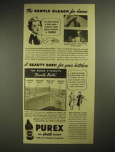 1940 Purex Bleach Ad - The Gentle Bleach for Linens - $18.49
