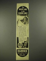 1939 Clorox Bleach Ad - The White Line is Clorox Line - $18.49